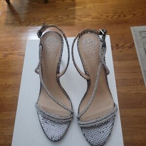 Vince Camuto silver slingbacks